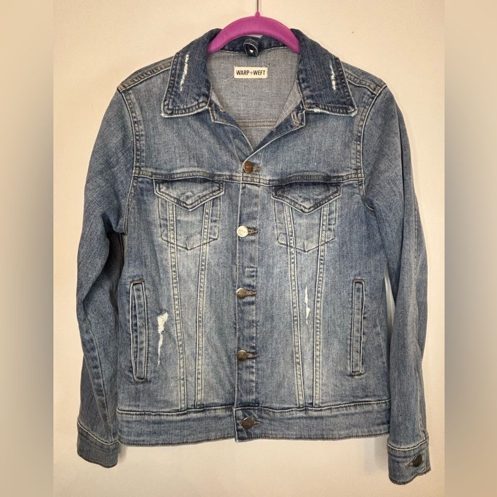 Warp + Weft EUC distressed Jean jacket Size small